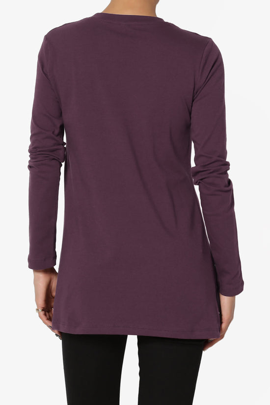 Load image into Gallery viewer, Lasso Cotton Crew Neck Long Sleeve T-Shirt DUSTY PLUM_2
