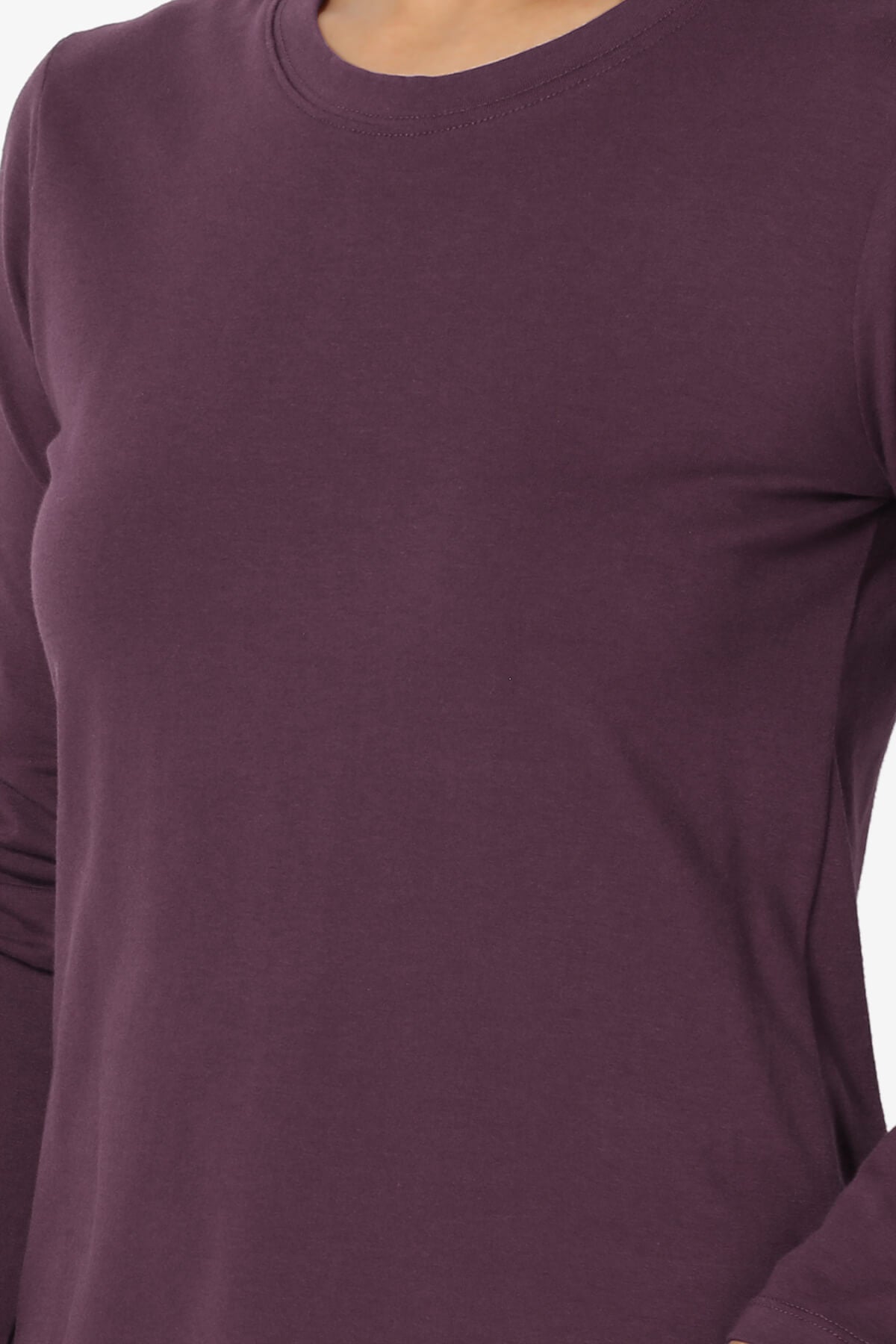 Load image into Gallery viewer, Lasso Cotton Crew Neck Long Sleeve T-Shirt DUSTY PLUM_5

