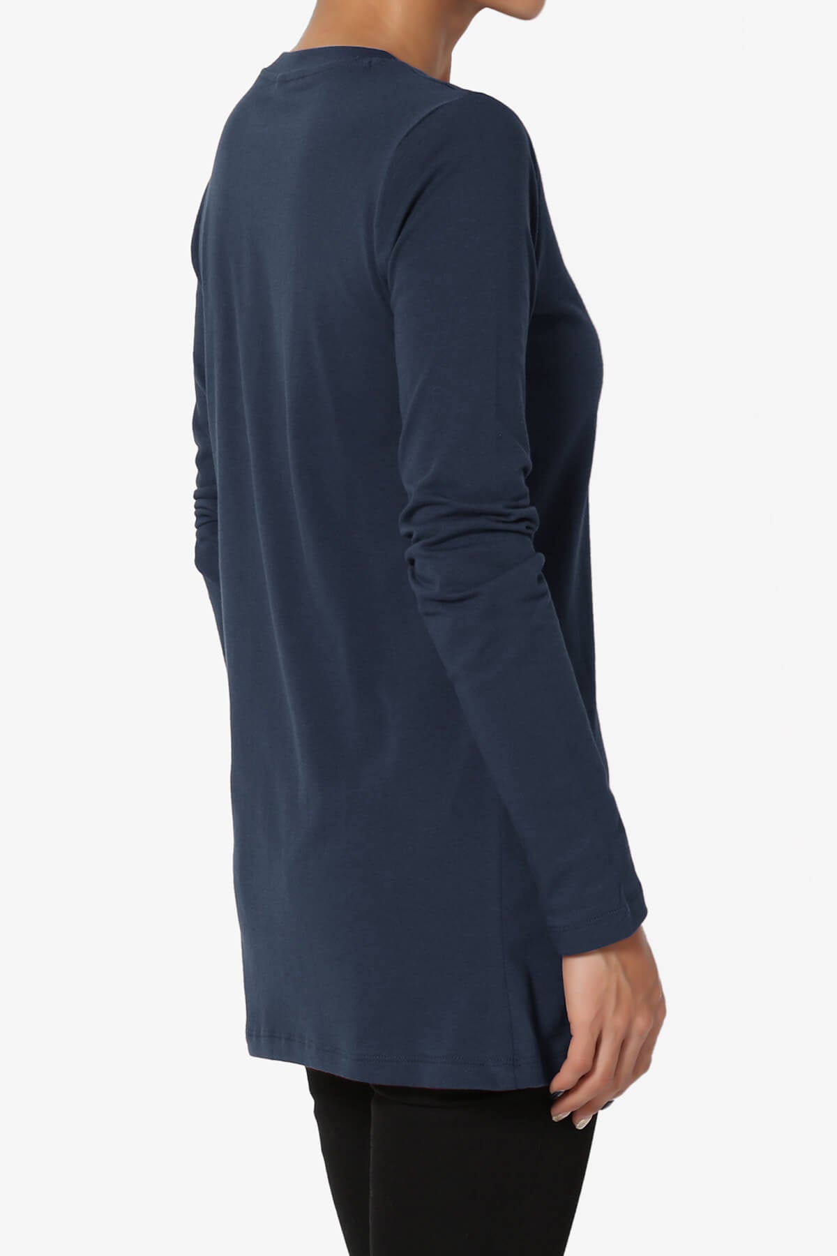 Load image into Gallery viewer, Lasso Cotton Crew Neck Long Sleeve T-Shirt NAVY_4
