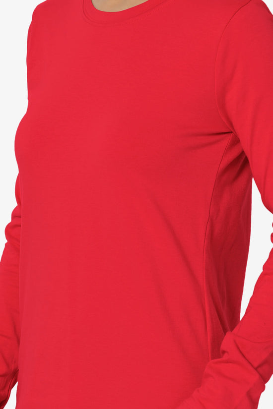 Load image into Gallery viewer, Lasso Cotton Crew Neck Long Sleeve T-Shirt RED_5
