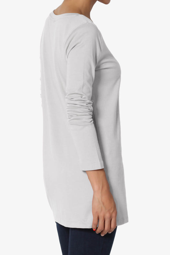 Load image into Gallery viewer, Lasso Cotton V-Neck Long Sleeve Tee LIGHT GREY_4
