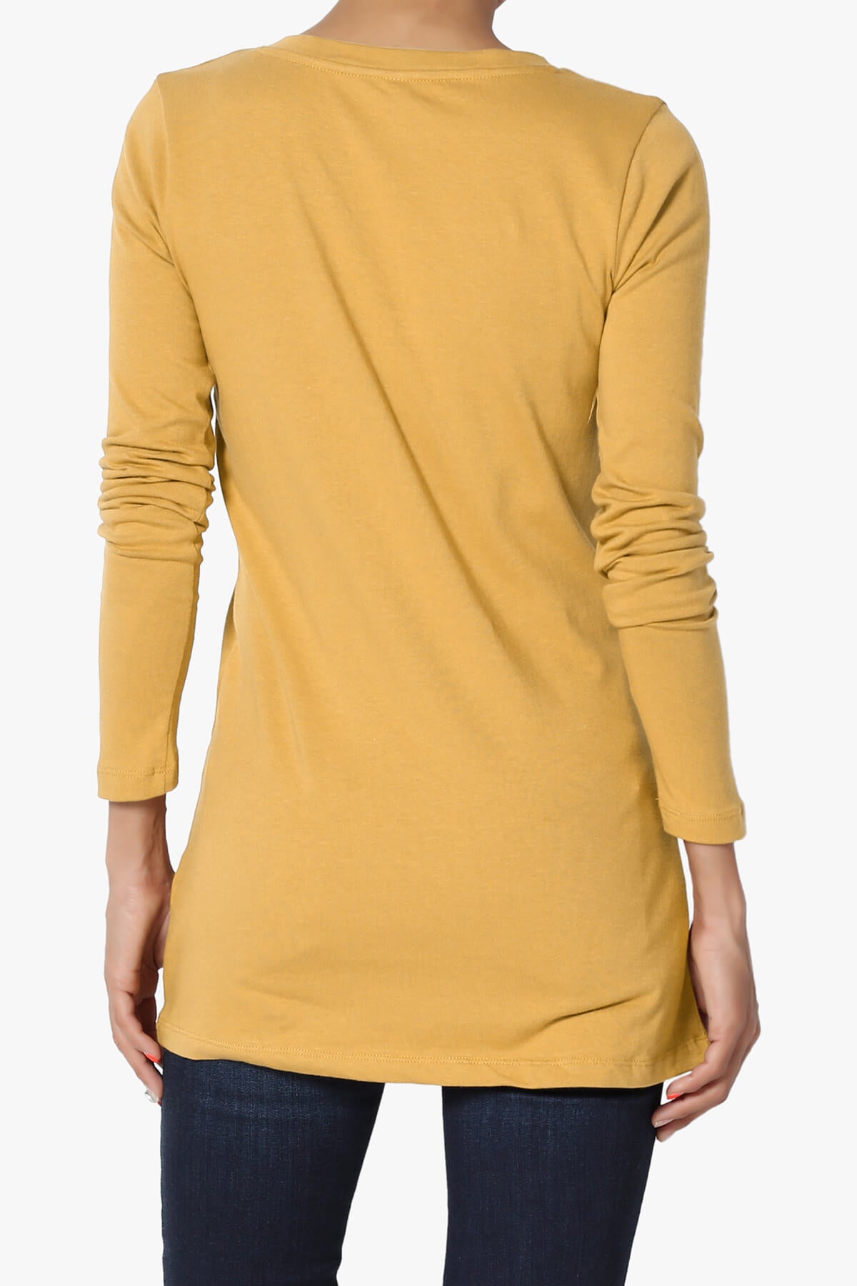 Load image into Gallery viewer, Lasso Cotton V-Neck Long Sleeve Tee LIGHT MUSTARD_2
