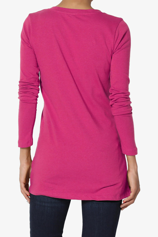 Load image into Gallery viewer, Lasso Cotton V-Neck Long Sleeve Tee MAGENTA_2
