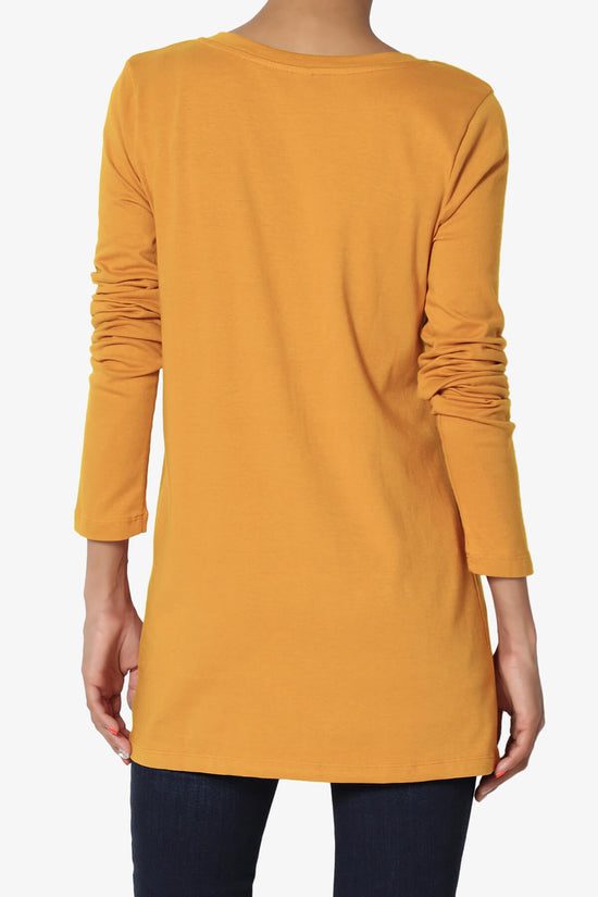 Load image into Gallery viewer, Lasso Cotton V-Neck Long Sleeve Tee MUSTARD_2

