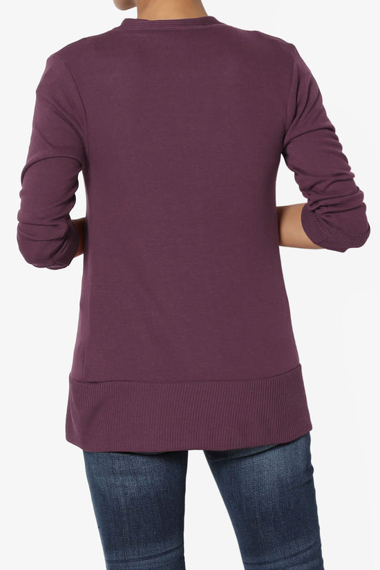 Load image into Gallery viewer, Braeden Snap Button 3/4 Sleeve Cardigan DUSTY PLUM_2
