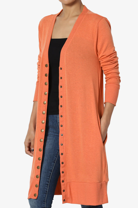 Load image into Gallery viewer, Braeden Snap Button Long Cardigan ASH COPPER_3
