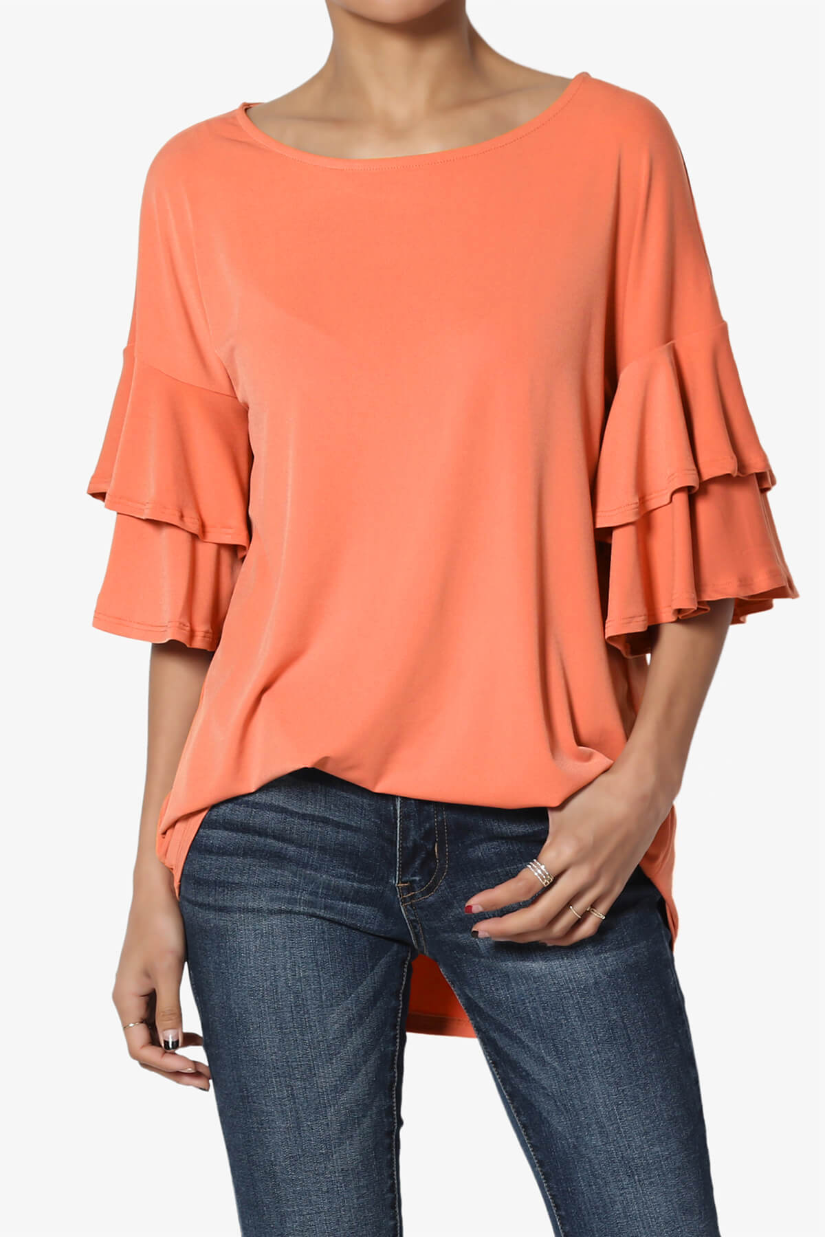 Omere Tiered Bell Sleeve Blouse ASH COPPER_1