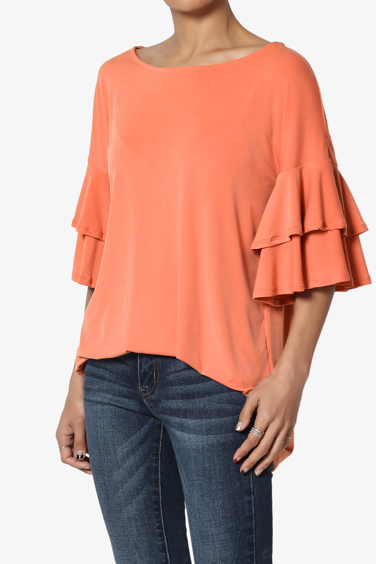 Omere Tiered Bell Sleeve Blouse ASH COPPER_3