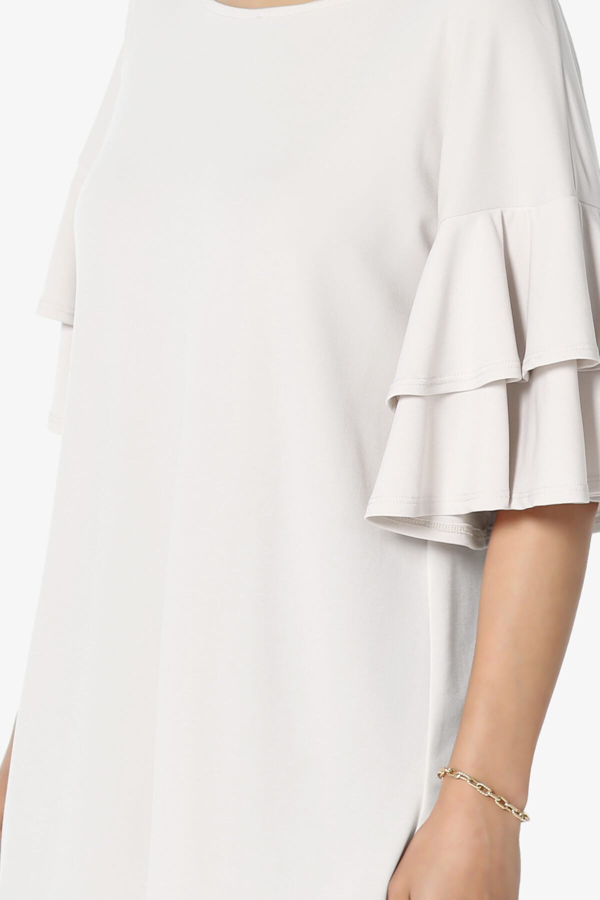 Load image into Gallery viewer, Omere Tiered Bell Sleeve Blouse BONE_5
