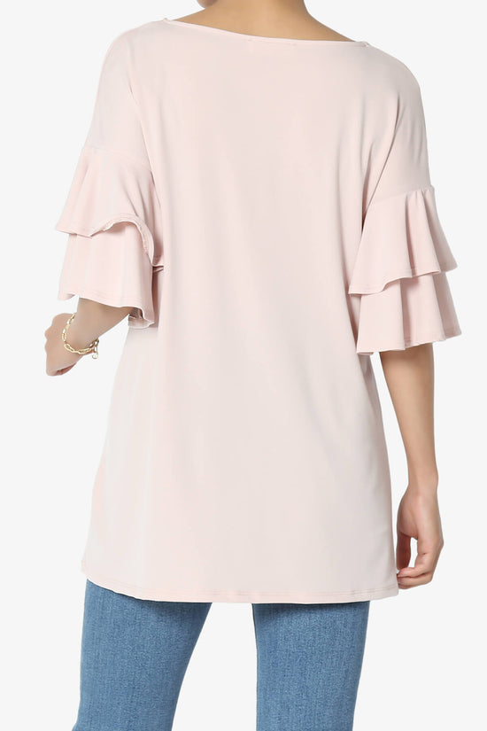 Omere Tiered Bell Sleeve Blouse DUSTY BLUSH_2