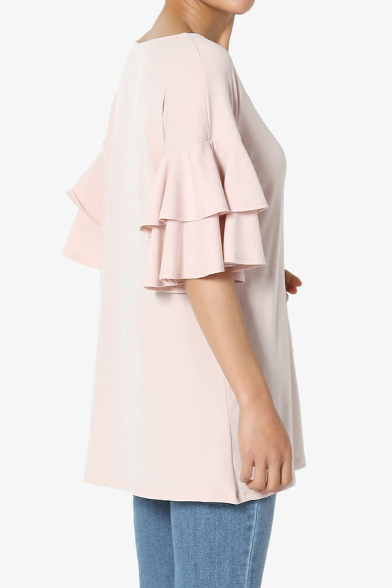 Omere Tiered Bell Sleeve Blouse DUSTY BLUSH_4