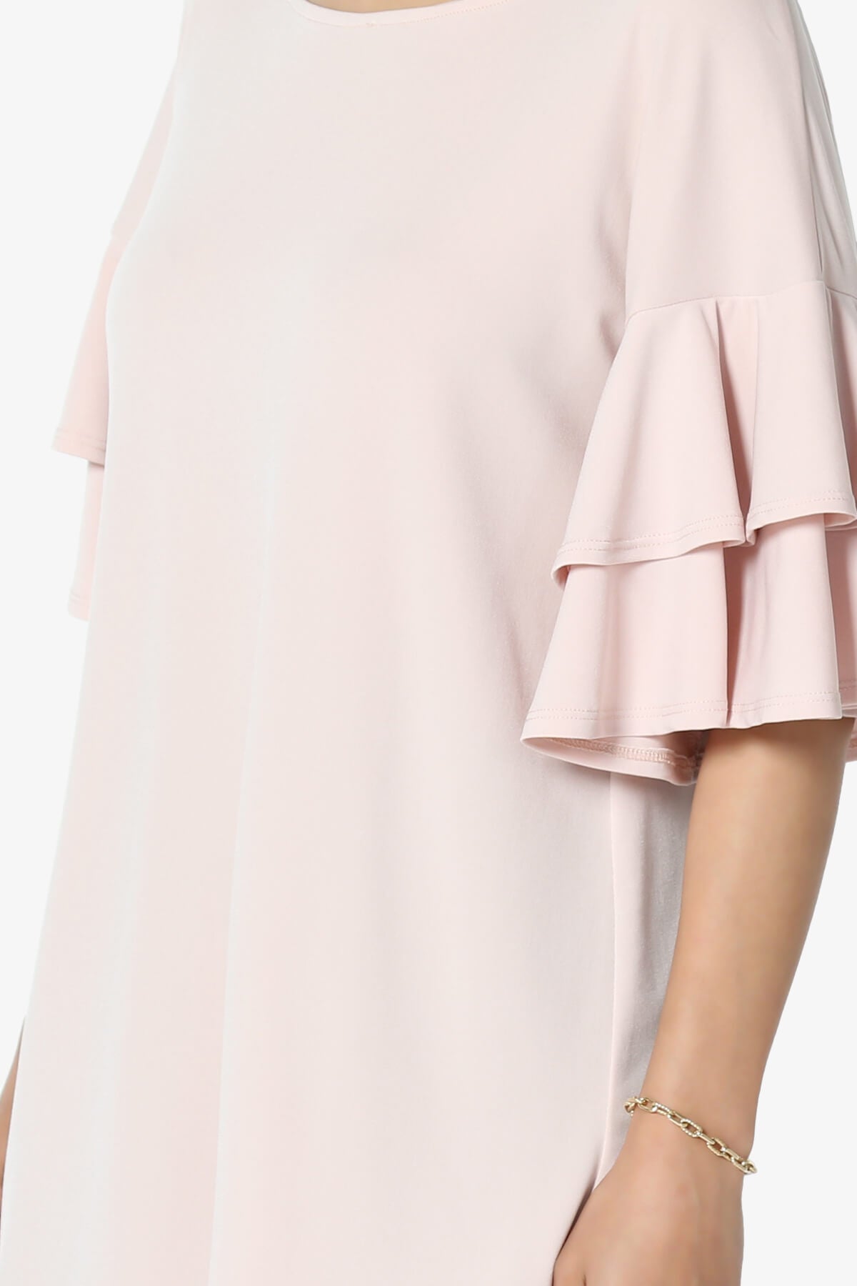 Load image into Gallery viewer, Omere Tiered Bell Sleeve Blouse DUSTY BLUSH_5
