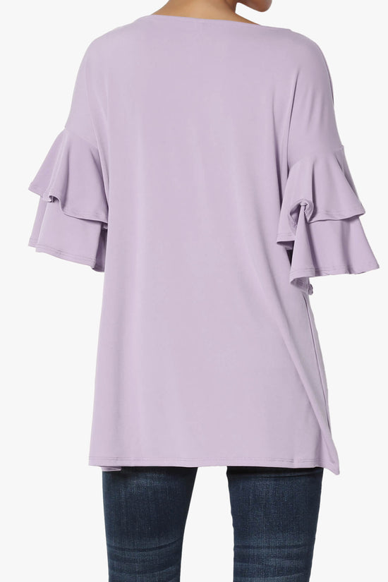 Load image into Gallery viewer, Omere Tiered Bell Sleeve Blouse DUSTY LAVENDER_2
