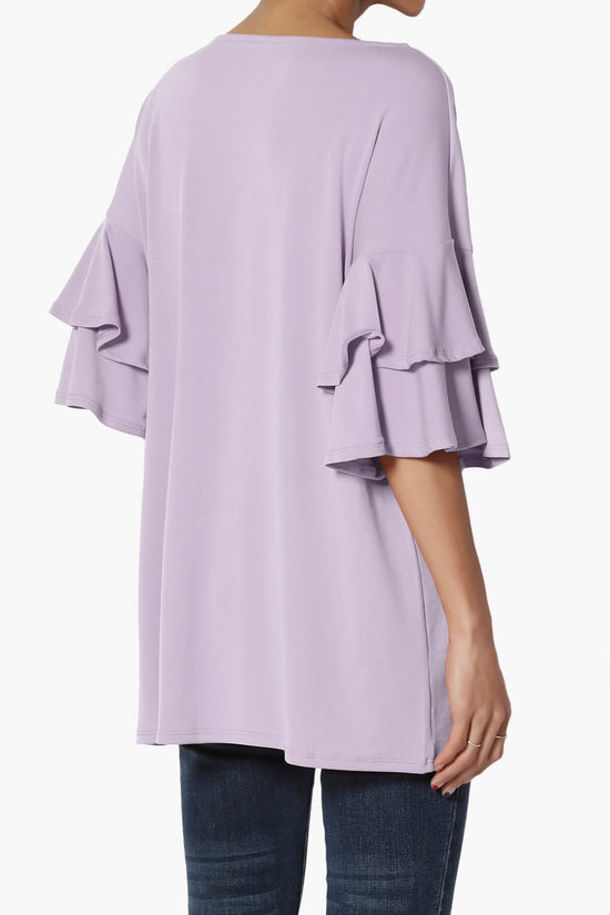 Load image into Gallery viewer, Omere Tiered Bell Sleeve Blouse DUSTY LAVENDER_4
