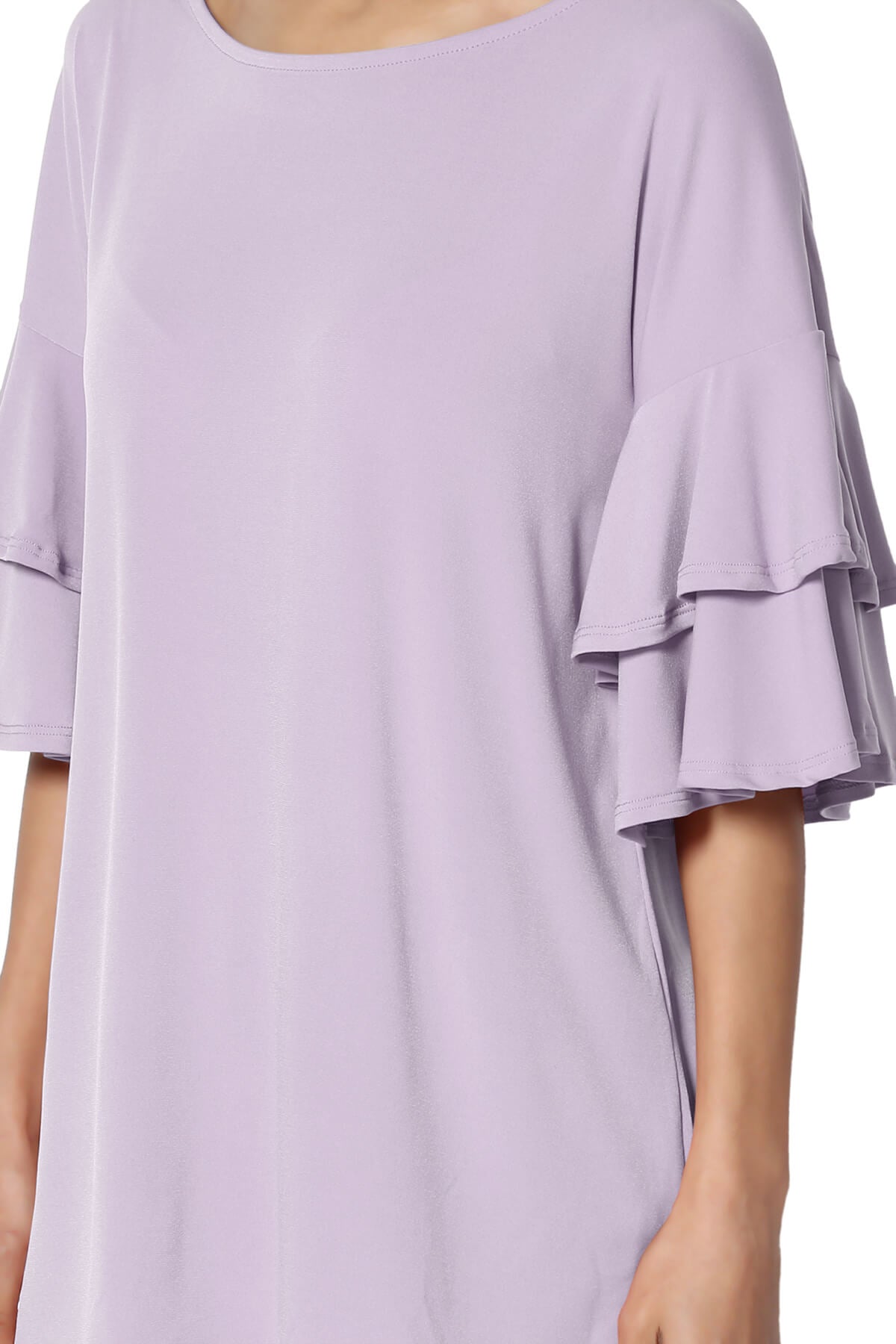 Load image into Gallery viewer, Omere Tiered Bell Sleeve Blouse DUSTY LAVENDER_5
