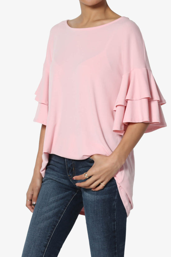 Omere Tiered Bell Sleeve Blouse DUSTY PINK_3