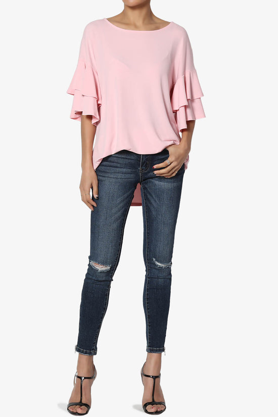Load image into Gallery viewer, Omere Tiered Bell Sleeve Blouse DUSTY PINK_6
