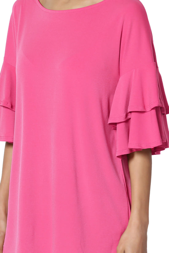 Omere Tiered Bell Sleeve Blouse FUCHSIA_5