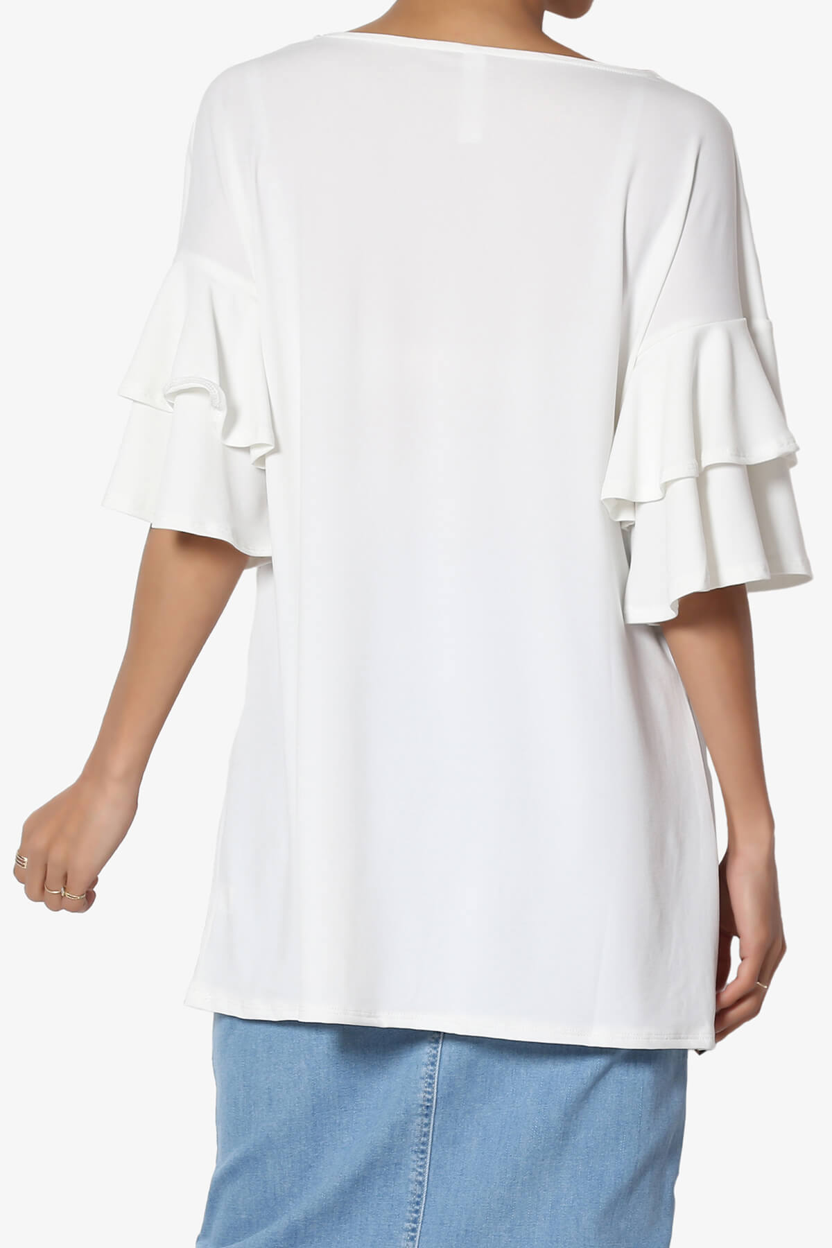 Omere Tiered Bell Sleeve Blouse IVORY_2