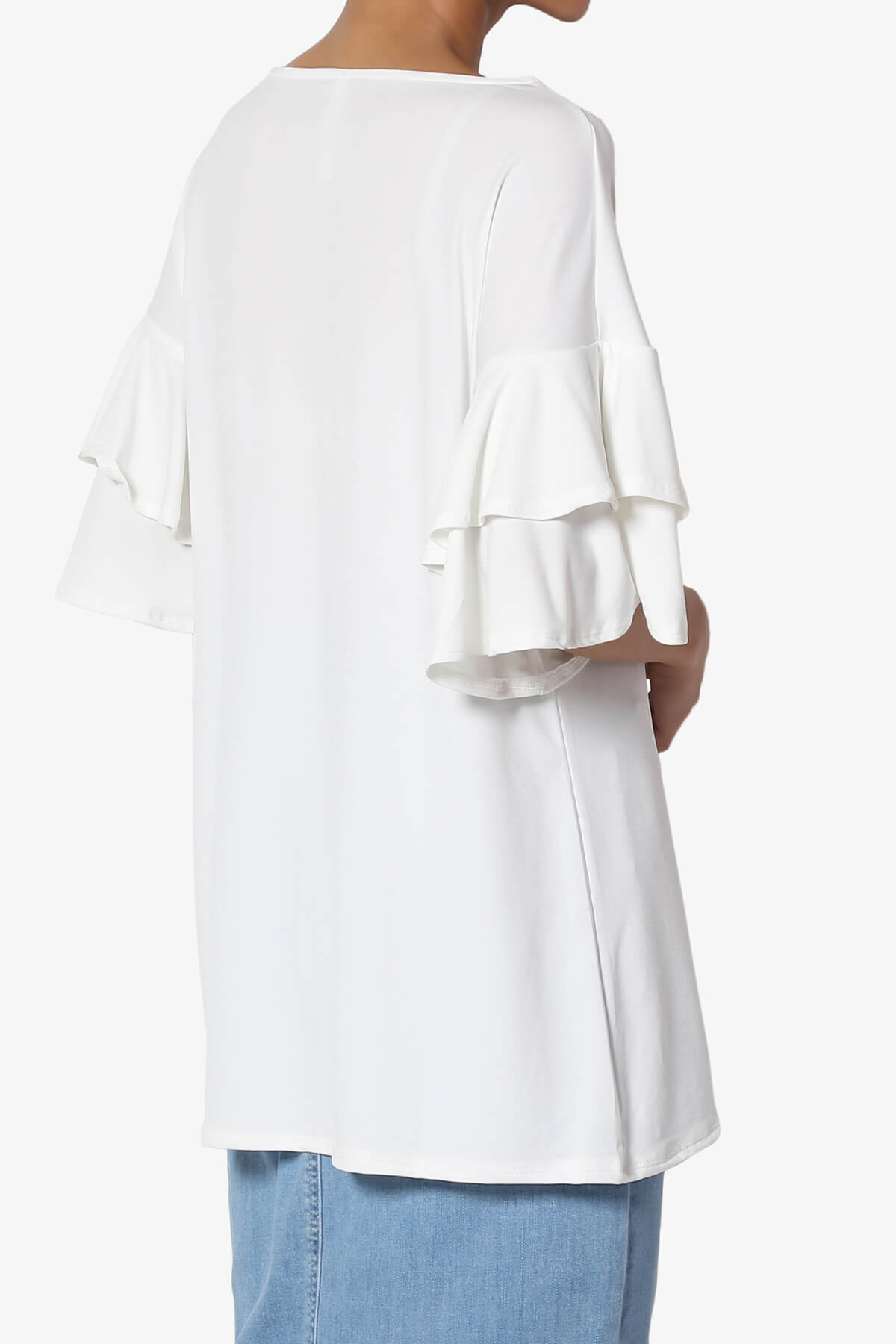 Omere Tiered Bell Sleeve Blouse IVORY_4