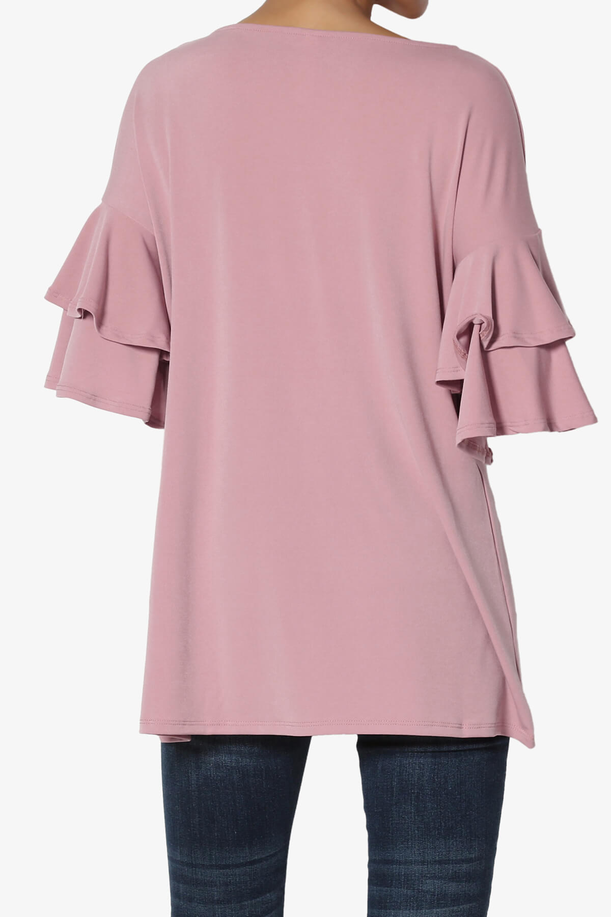 Omere Tiered Bell Sleeve Blouse LIGHT ROSE_2