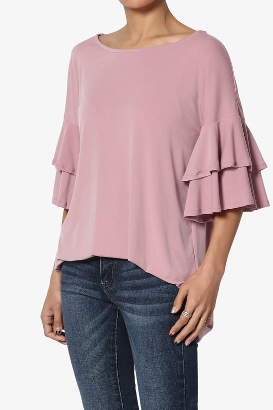 Omere Tiered Bell Sleeve Blouse LIGHT ROSE_3