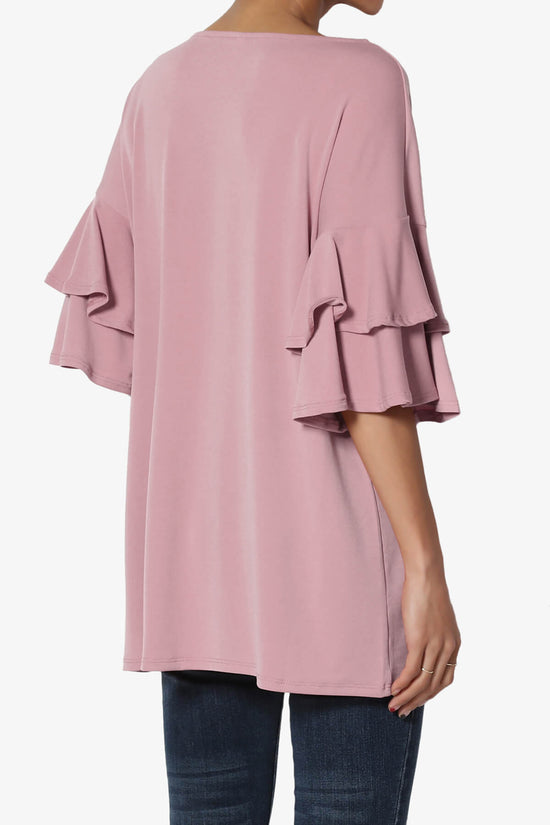 Omere Tiered Bell Sleeve Blouse LIGHT ROSE_4