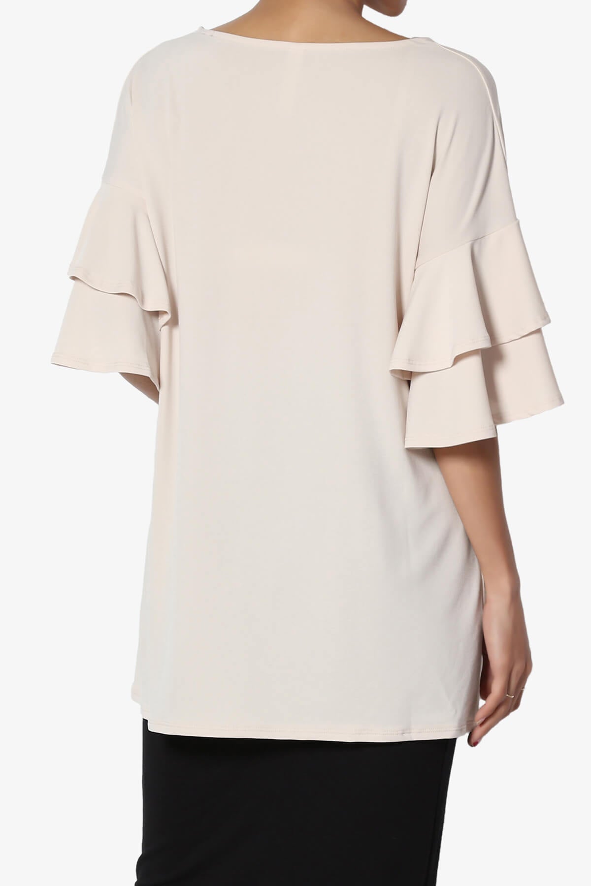 Load image into Gallery viewer, Omere Tiered Bell Sleeve Blouse TAUPE_2
