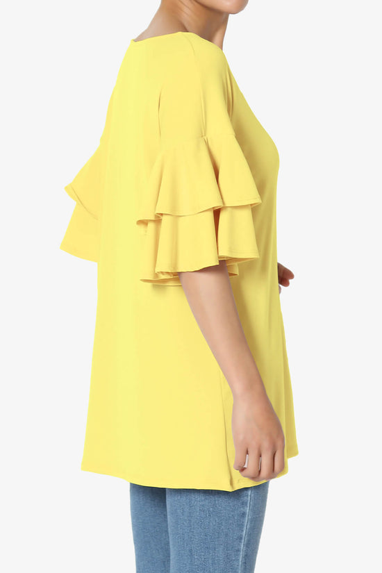 Omere Tiered Bell Sleeve Blouse YELLOW_4