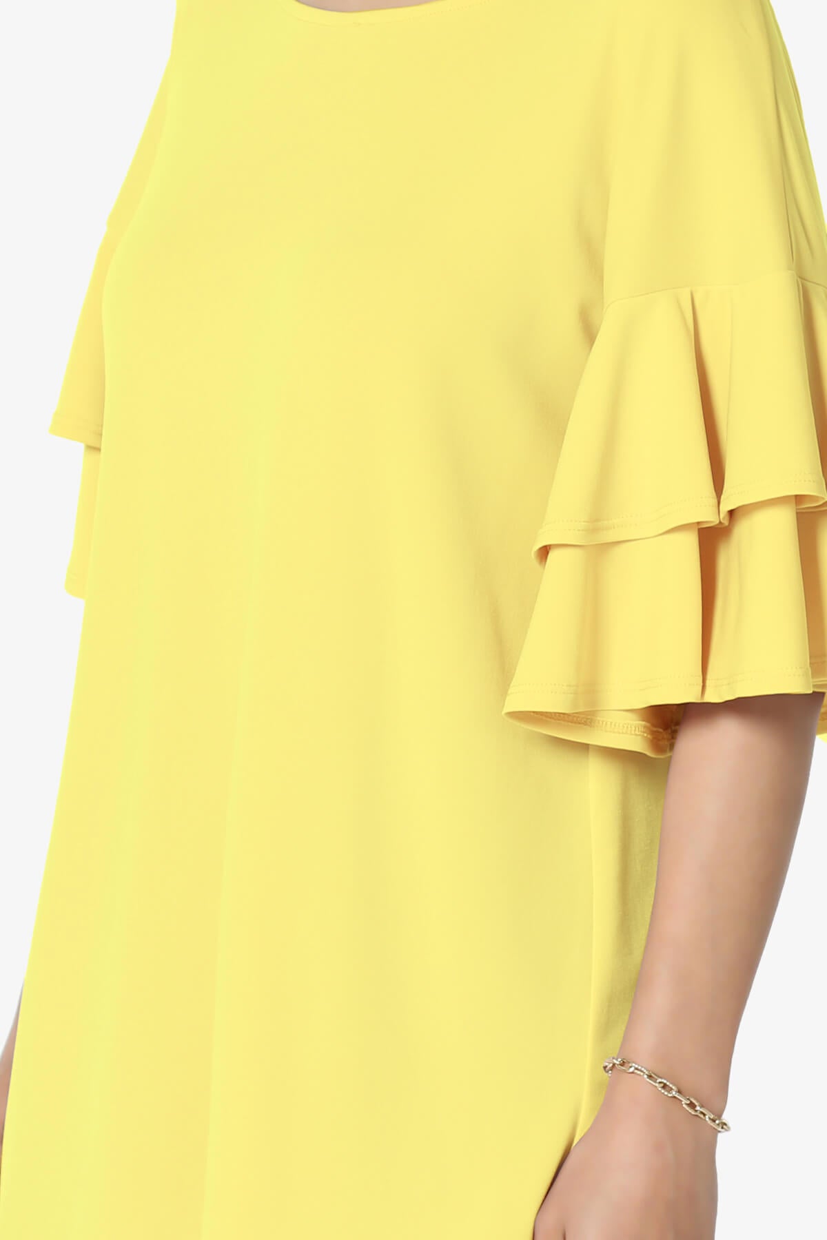 Omere Tiered Bell Sleeve Blouse YELLOW_5
