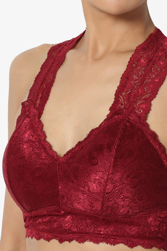 Load image into Gallery viewer, Baja Padded Lace Crop Tank Top BURGUNDY_5
