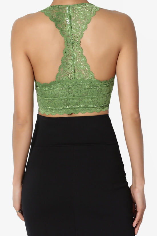 Load image into Gallery viewer, Baja Padded Lace Crop Tank Top KIWI_2

