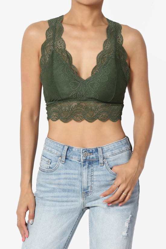 Adrienne Lace Padded Bralette ARMY GREEN_1