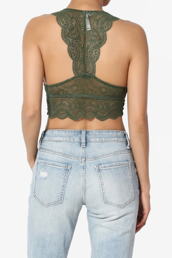 Adrienne Lace Padded Bralette ARMY GREEN_2
