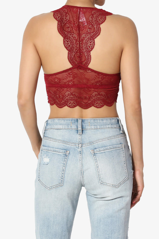 Load image into Gallery viewer, Adrienne Lace Padded Bralette BURGUNDY_2
