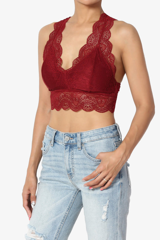 Load image into Gallery viewer, Adrienne Lace Padded Bralette BURGUNDY_3

