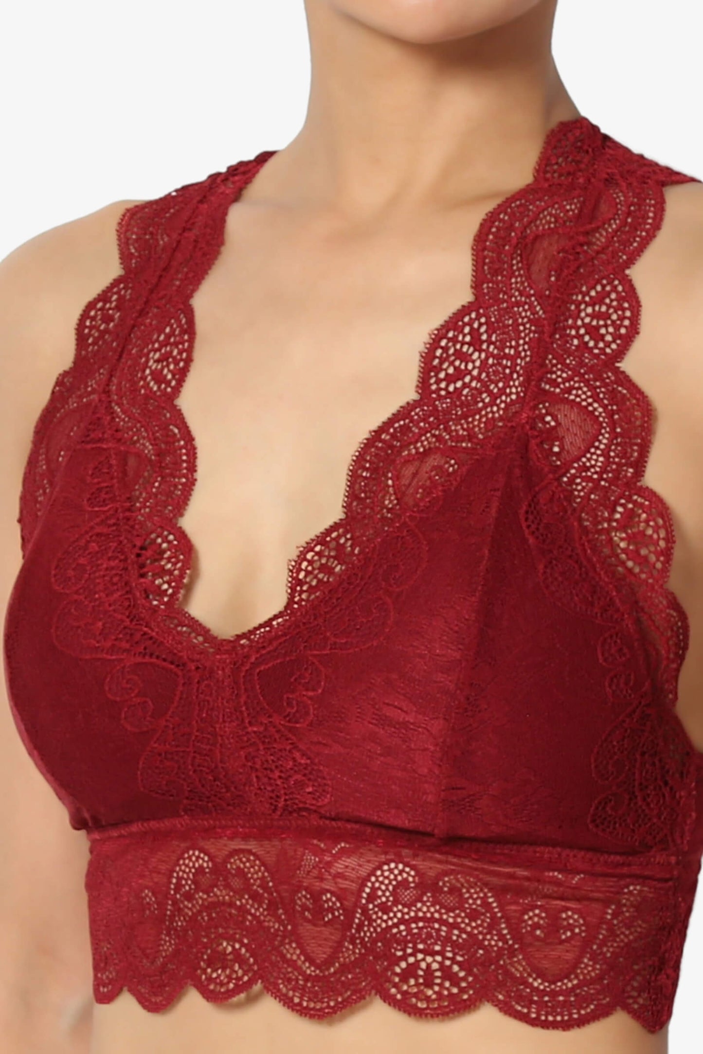 Load image into Gallery viewer, Adrienne Lace Padded Bralette BURGUNDY_5
