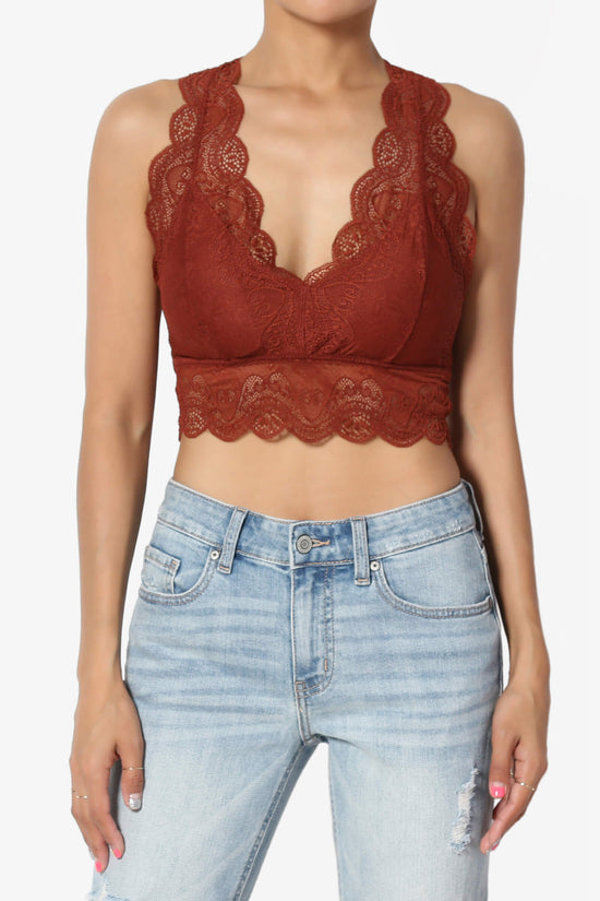 Load image into Gallery viewer, Adrienne Lace Padded Bralette DARK RUST_1
