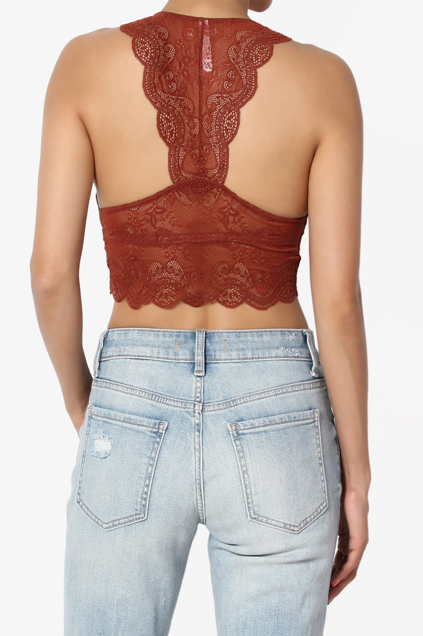 Load image into Gallery viewer, Adrienne Lace Padded Bralette DARK RUST_2
