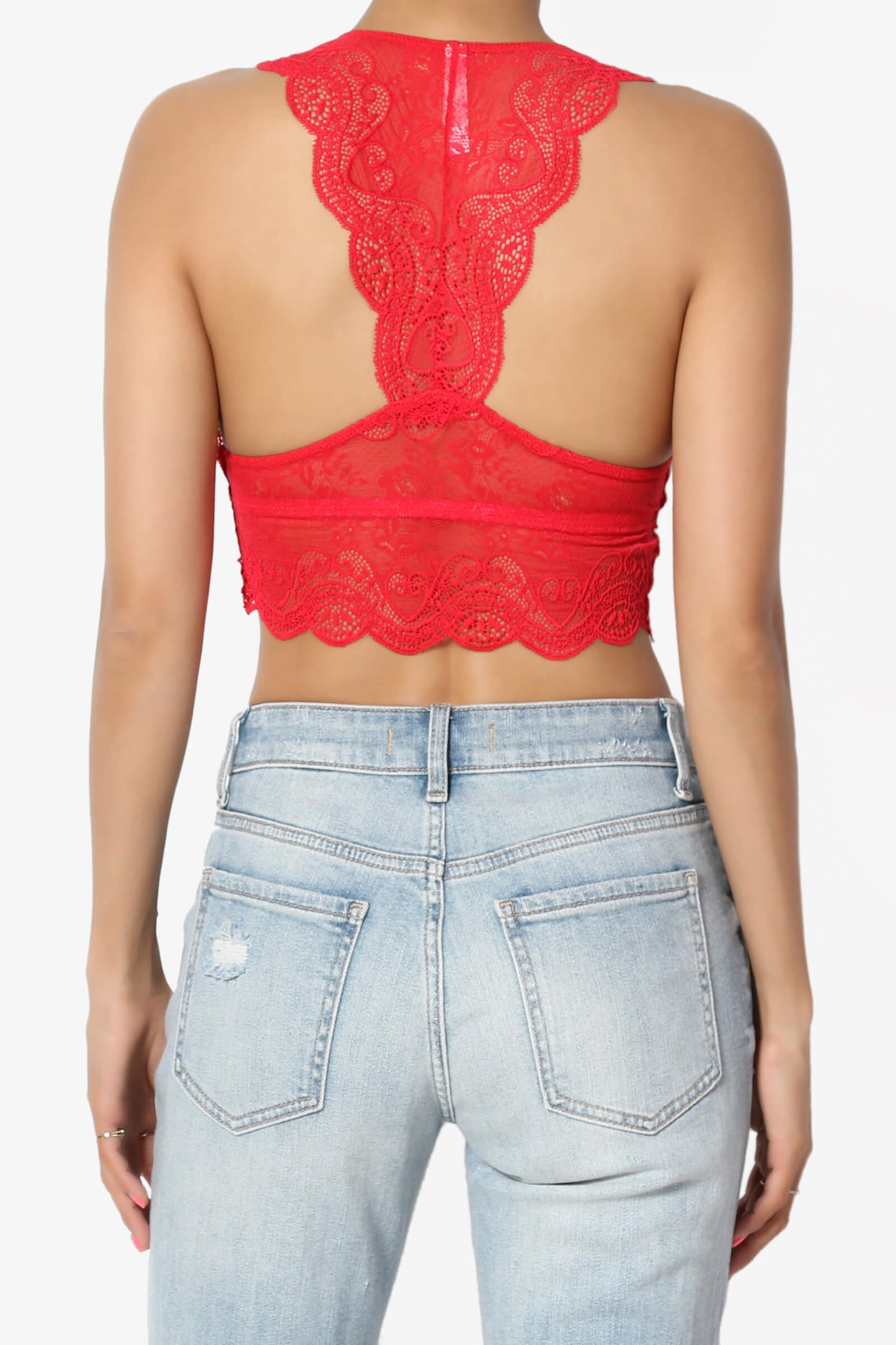 Adrienne Lace Padded Bralette RED_2