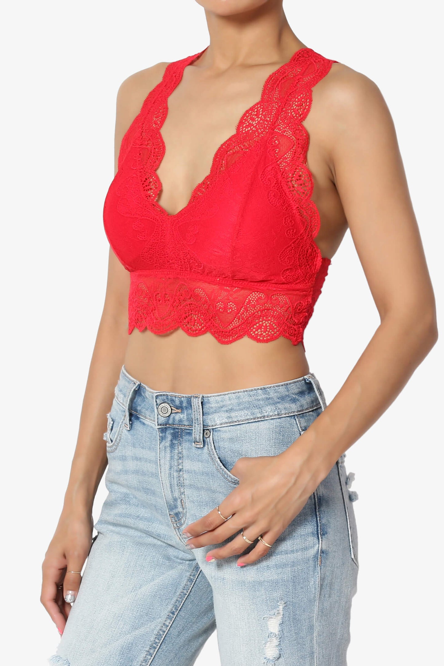 Adrienne Lace Padded Bralette RED_3