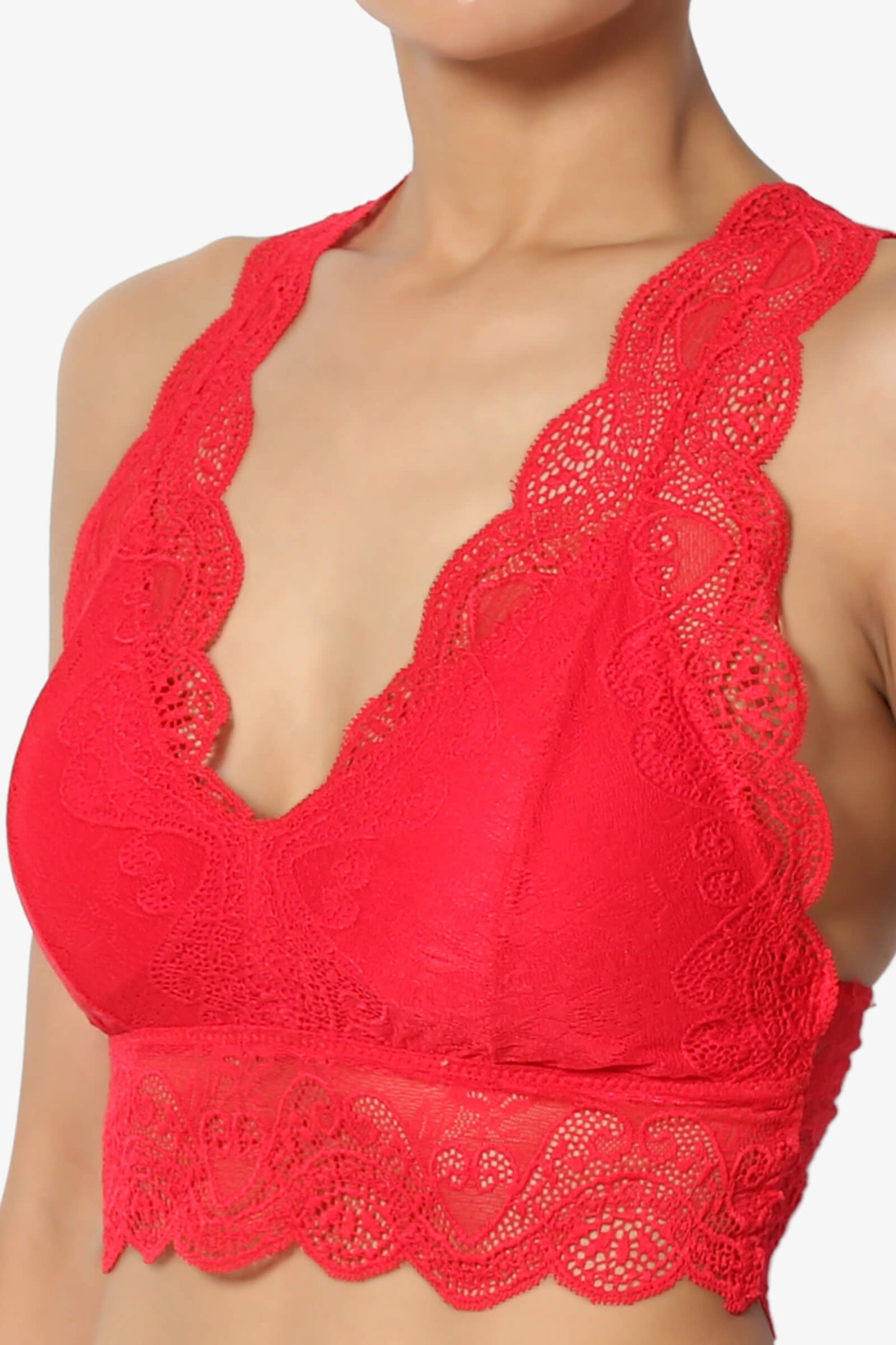 Adrienne Lace Padded Bralette RED_5