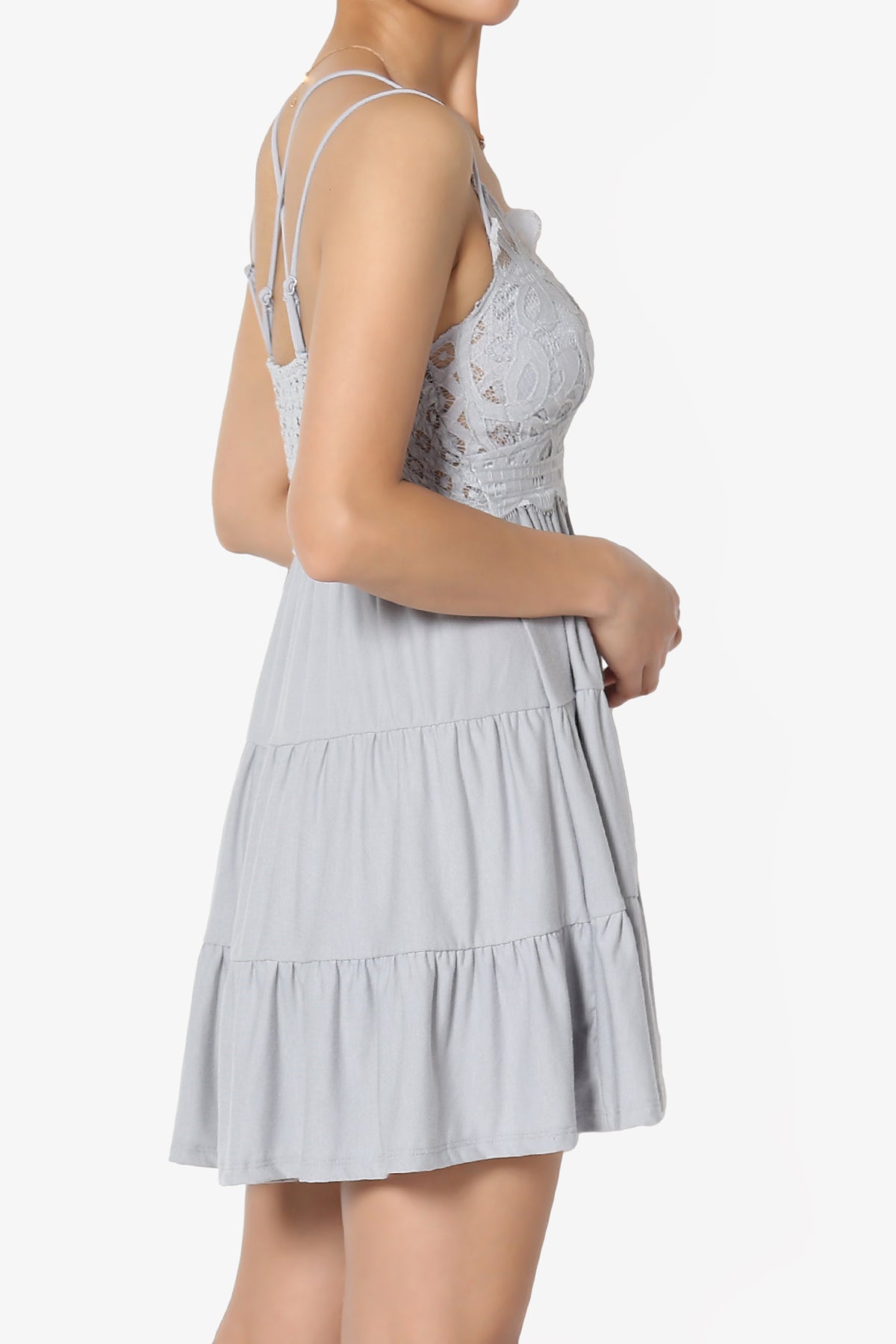 Load image into Gallery viewer, Adella Crochet Lace Tiered Cami Tunic
