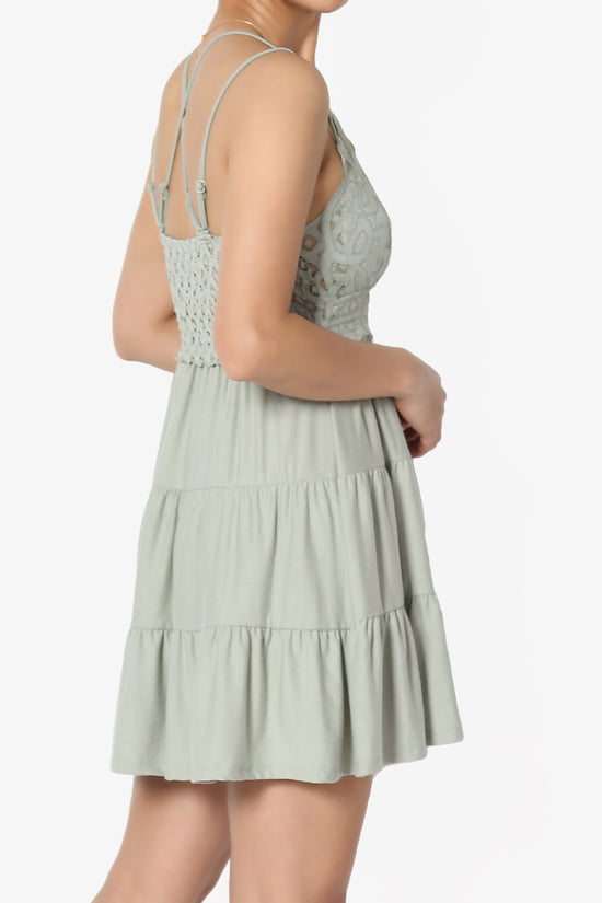 Load image into Gallery viewer, Adella Crochet Lace Tiered Cami Tunic PLUS
