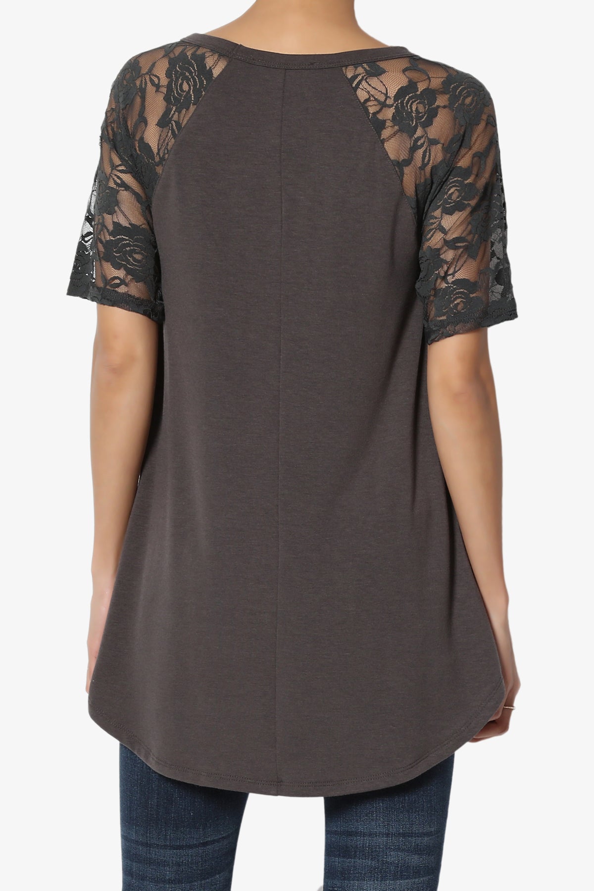 Helisa Lace Sleeve Jersey Top