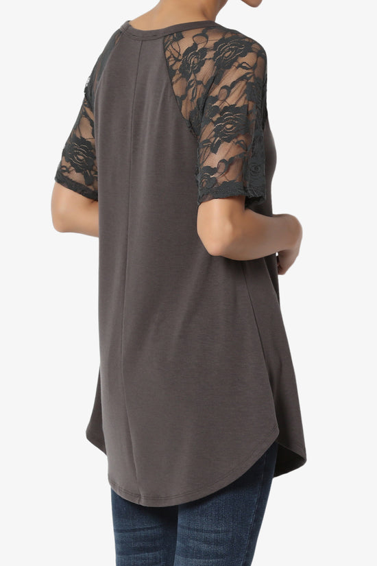 Helisa Lace Sleeve Jersey Top