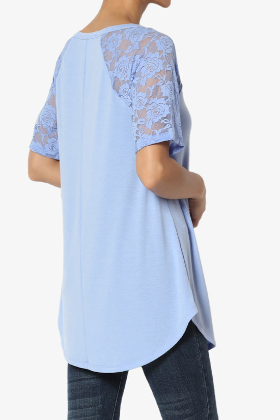 Helisa Lace Sleeve Jersey Top