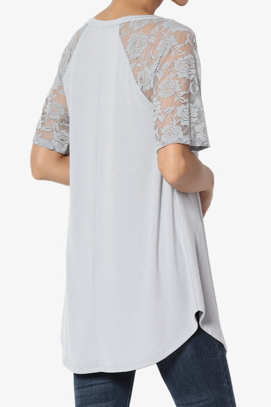 Helisa Lace Sleeve Jersey Top