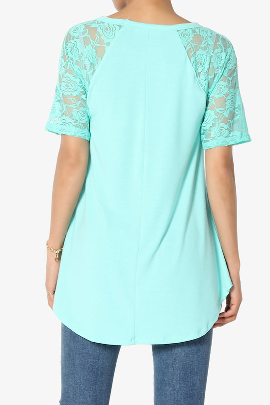 Helisa Lace Sleeve Jersey Top