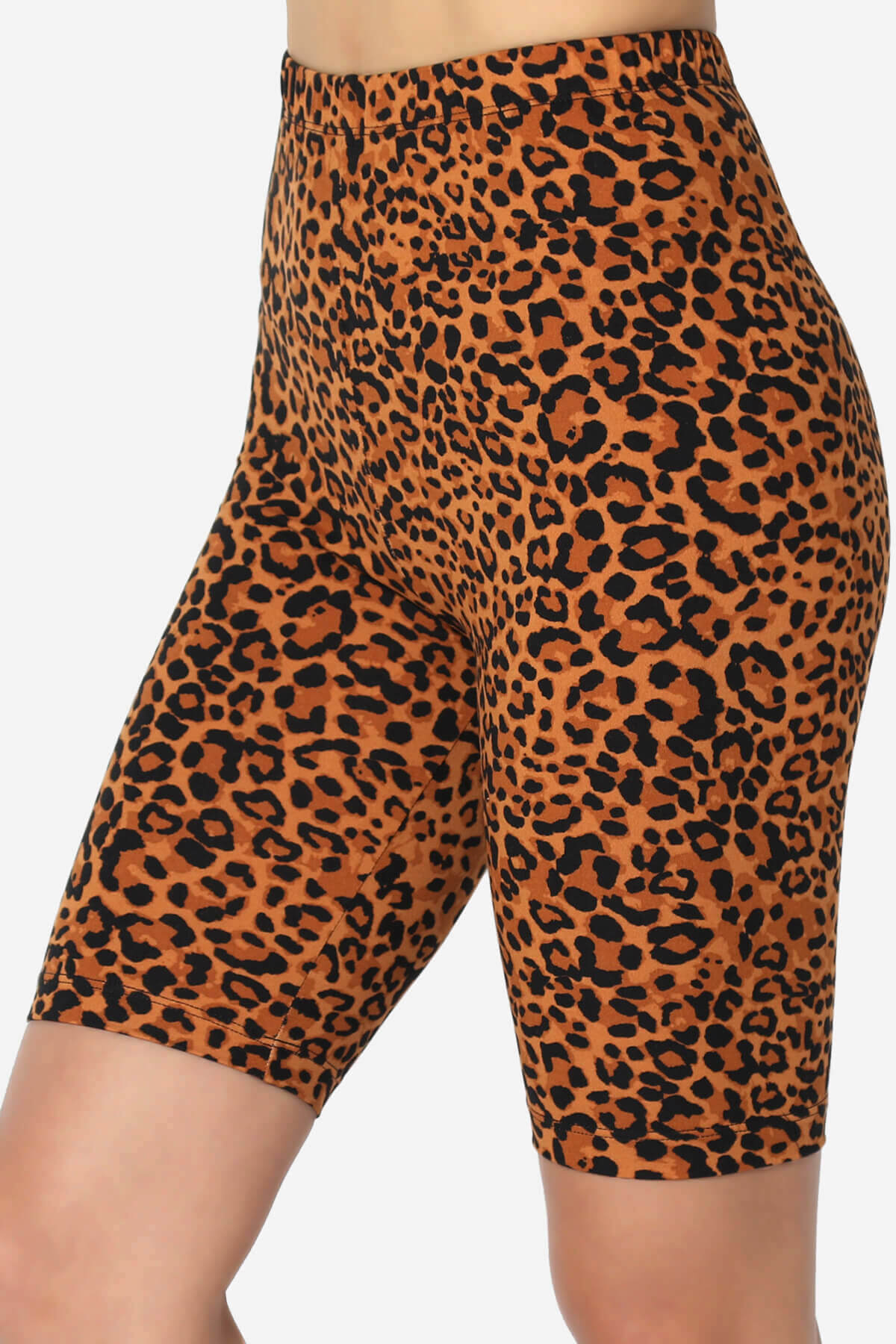 Load image into Gallery viewer, Michigan Cheetah Print Microfiber Bike Short Leggings ALMOND_5
